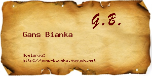 Gans Bianka névjegykártya
